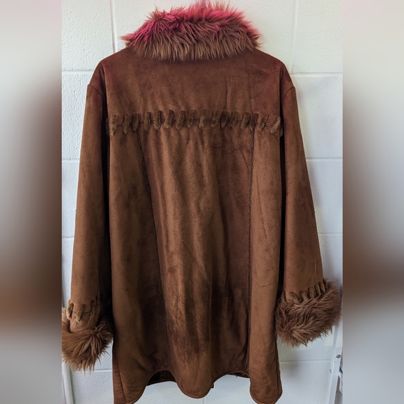 Faux fur warm vintage jacket - Size L - Picture 5 of 8